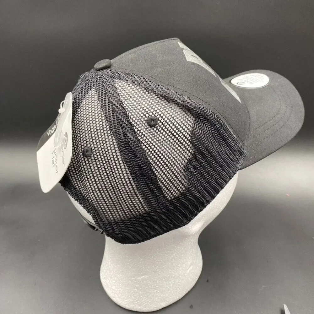 NEW Apana Yoga Play Hard Cap Hat Snapback Trucker‎ NWT Black Fitness